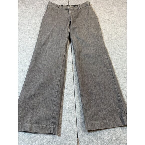 Lee Flex Motion Trousers Pants Womens 8 Gray Cotton Pockets Mid Rise Wide Leg - Picture 1 of 5